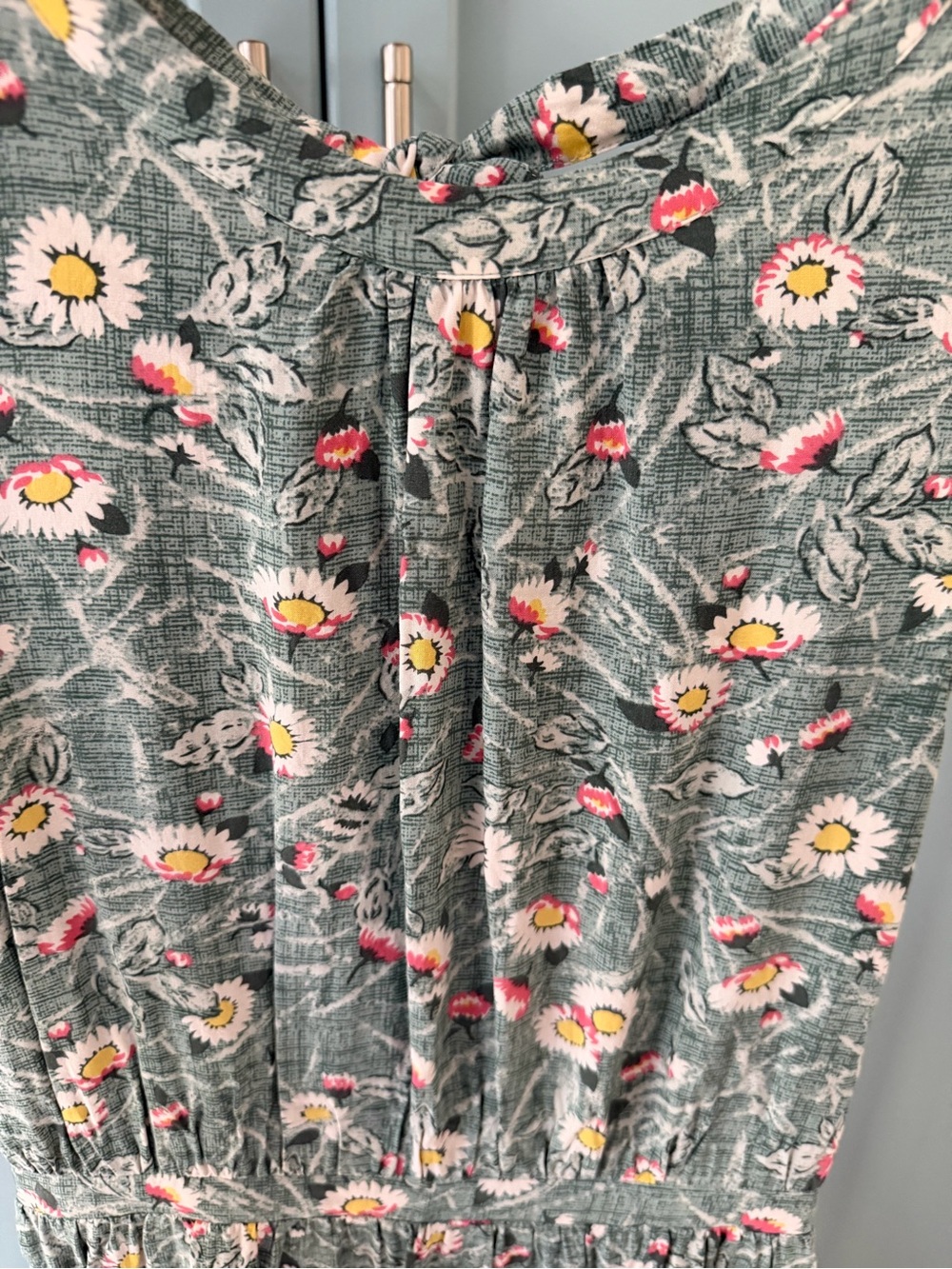Cath Kidston London Green Floral Midi Dress with Pink and Yellow flowers, size S - Picture 5 of 11
